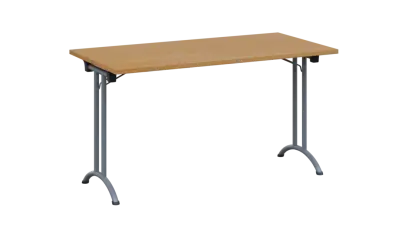 SLA 140 lak skládací jednací stůl 1394x700, deska 25 mm, podnož stříbrný lak, deska buk royal